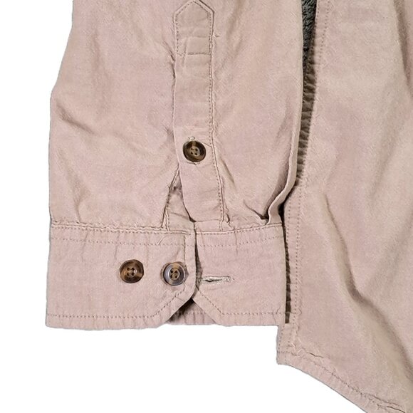 Carhartt Button Down Shirt Men XLT TALL Beige Long Sleeve Relaxed Fit Cotton - Picture 5 of 12